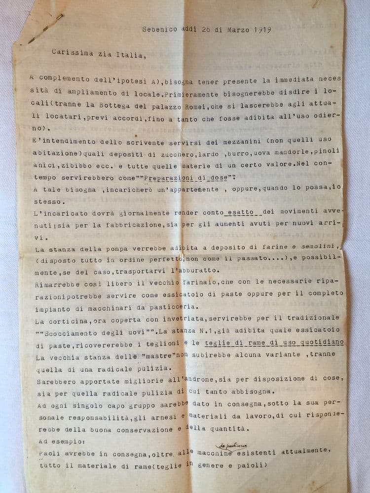 Riproduzioni lettera di Ernesto a zia Italia 26 marzo 1919